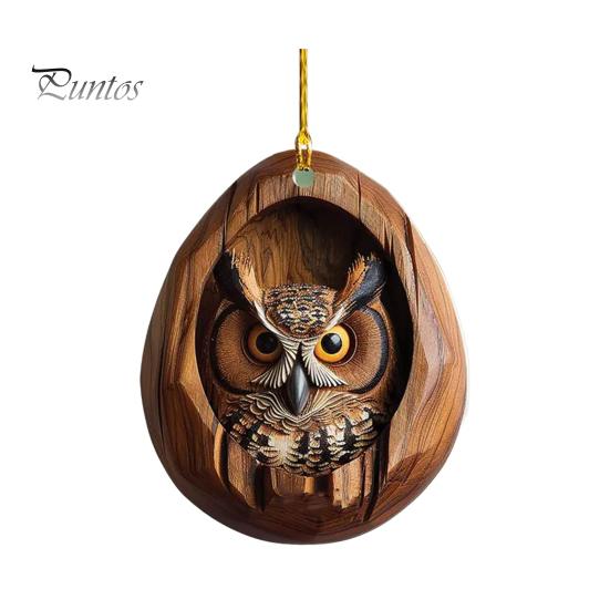 Рождественский орнамент в виде животного, 2D акриловый кулон, украшение в виде лесного животного, деревенский овальный дизайн, сезонный декор для рождественской елки, сувениры на память о дикой природе