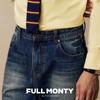 Джинсы Full Monty для мужчин, зауженные, с пятью карманами, из стираного денима
