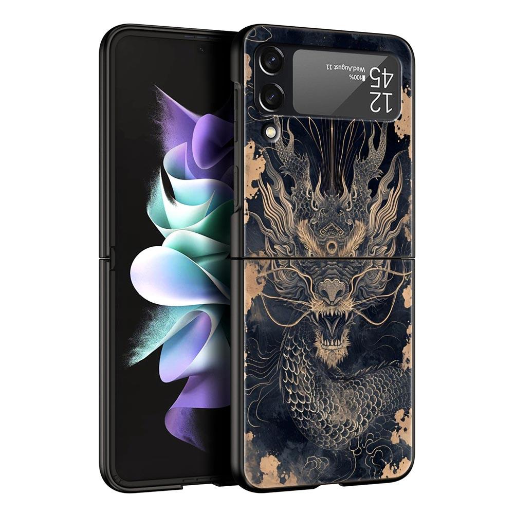 Крутой чехол с изображением животного Тигра Льва для Samsung Galaxy Z Flip3 Flip4 Flip5 Чехол-оболочка для Z Flip 3 4 5 6 7 Жесткая складная крышка