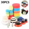 30pcs Car Waxing Buffing Pads Foam Drill Polishing Pad 1/2/3 Inch Circle Buffing Pad Tool Kit Auto Drill Polisher Sponge Set