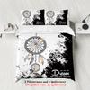 3-piece Set, Black and White Dream Catcher Pattern Printed Bedding Set, Queen, King, Double Bed, for Bedroom, Guestroom, Hotel