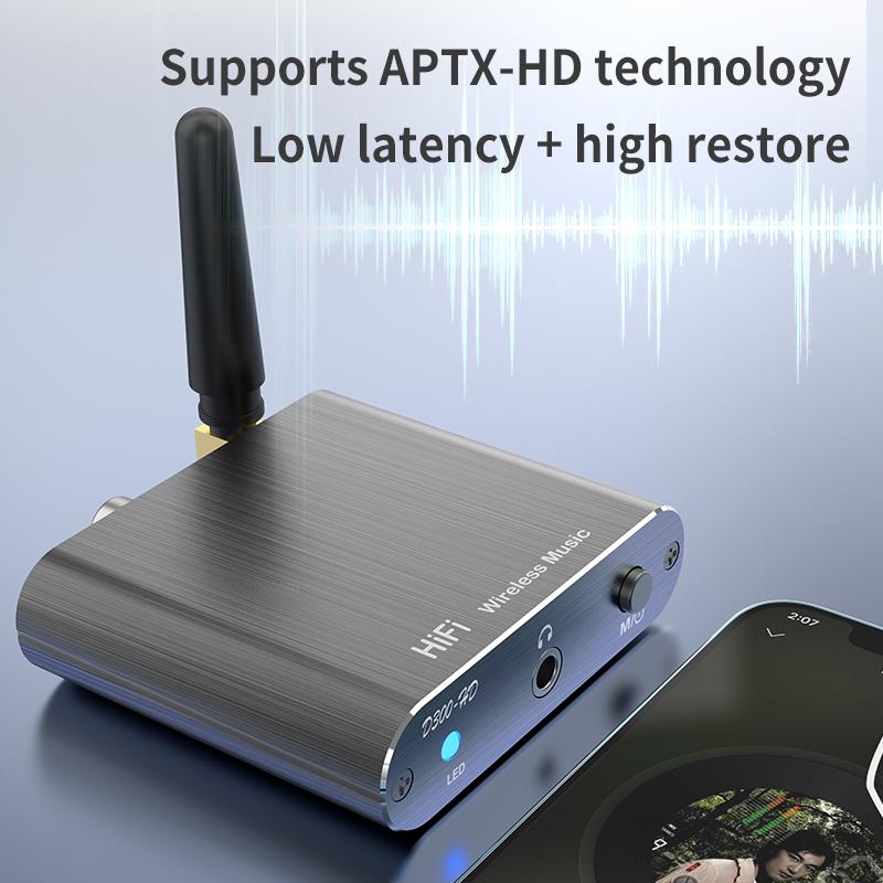 VAORLO CSR Wireless Receiver APTX-HD Bluetooth 5.2 HiFi Stereo Audio Adapter Support Coaxial Optical Fiber aptX-LL For Headphone TV Amplifier
