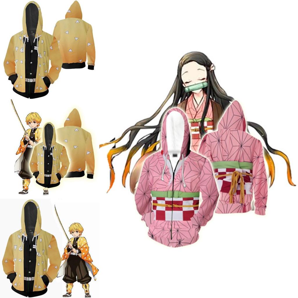 Худи Demon Slayer Kimetsu No Yaiba яркое мягкое на молнии для комфорта