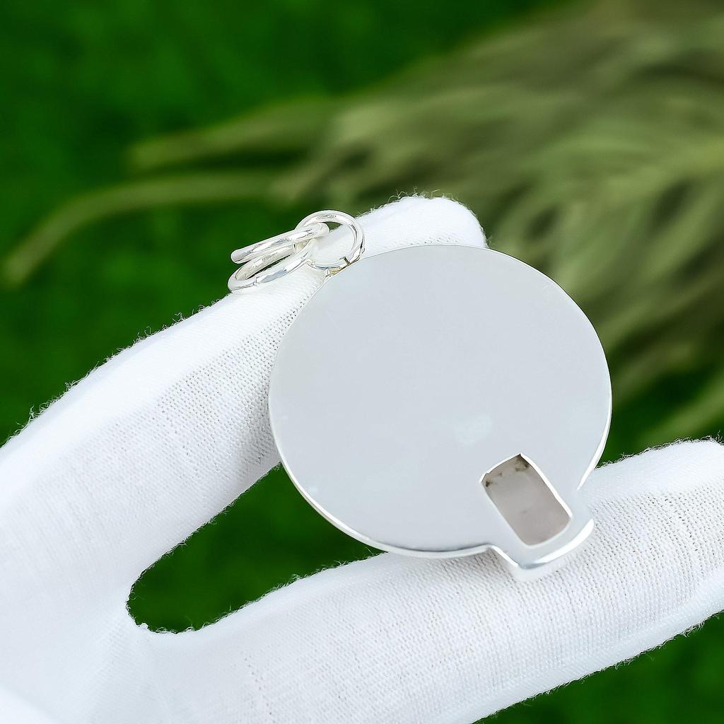 Sisters Day Deal 925 Sterling Silver Radiant Rose Quartz Stone Wedding Pendant