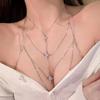 Сексуальная цепочка на грудь со стразами, многослойная цепочка на тело для бикини, серебряная цепочка на тело, для вечеринки
