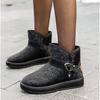 Зимние ботинки на плоской подошве для женщин 2024 года, новые зимние плюшевые и утолщенные туфли из хлопка на одну ногу, модные женские короткие ботинки, женские сапоги