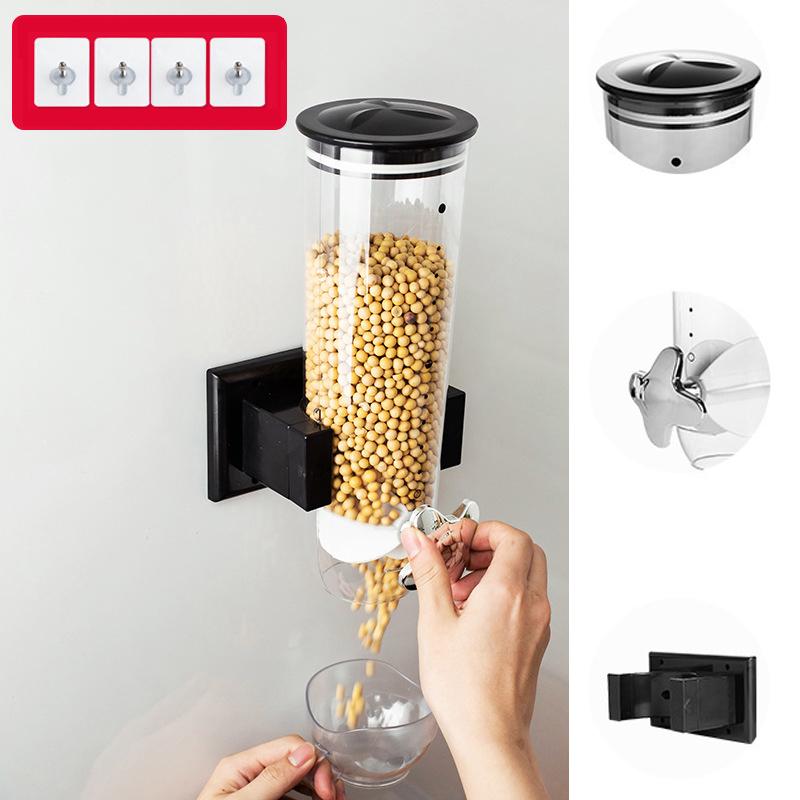 Настенный дозатор зерновых, контейнер для хранения сухих продуктов, домашние кухонные инструменты, новый