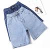 2025 Summer Women Blue Shorts Jeans Pants Female Elastic Basic High Waist Trousers Pants