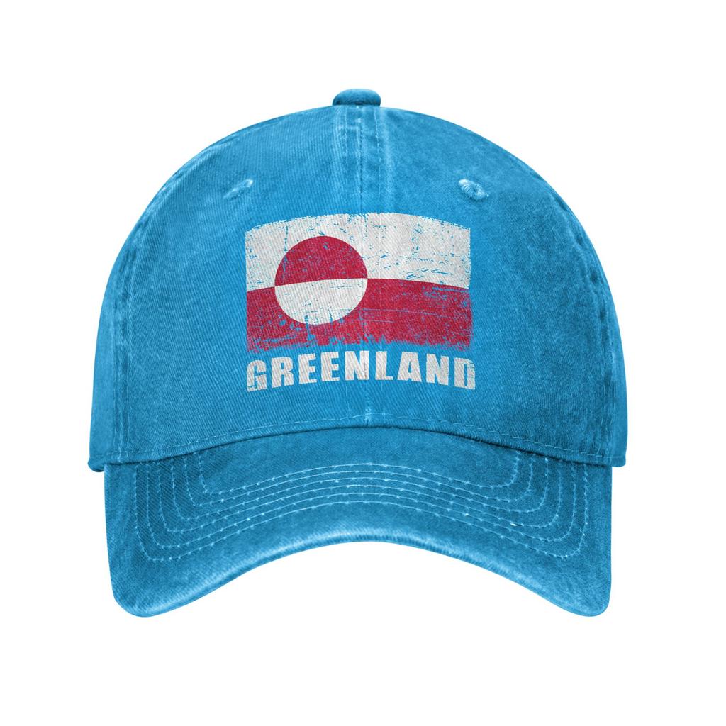 Greenland Flag Grunge Country Flag Greenland Casual Baseball Cap Tennis Skate Trucker Hat Spring Women Unisex Y2k Snapback Cap
