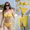 Lemon Yellow Bikini Set - Xiaohongshu Style, Sexy Two-Piece Swimsuit for Women
