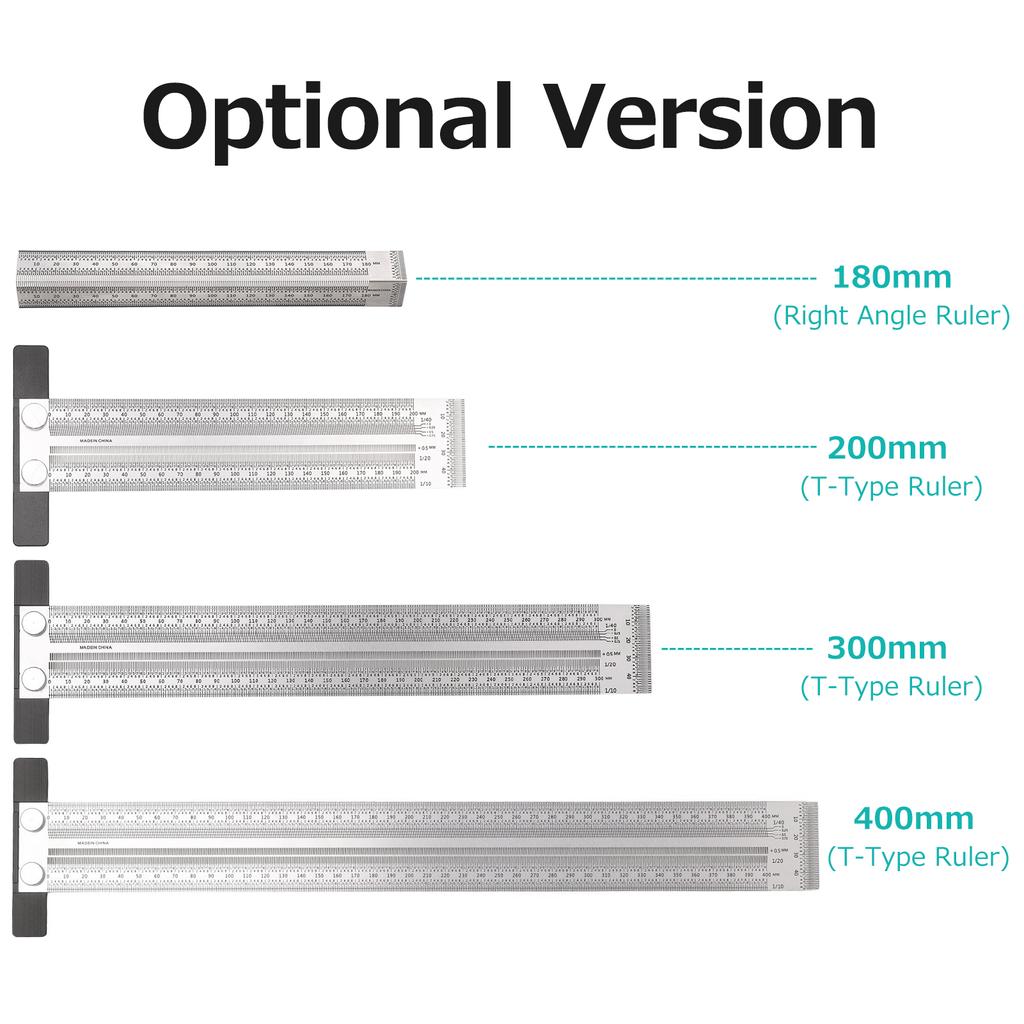 High-Precision Scale Ruler Marking Ruler T-Type Hole Ruler Right Angle Ruler Multifunctional