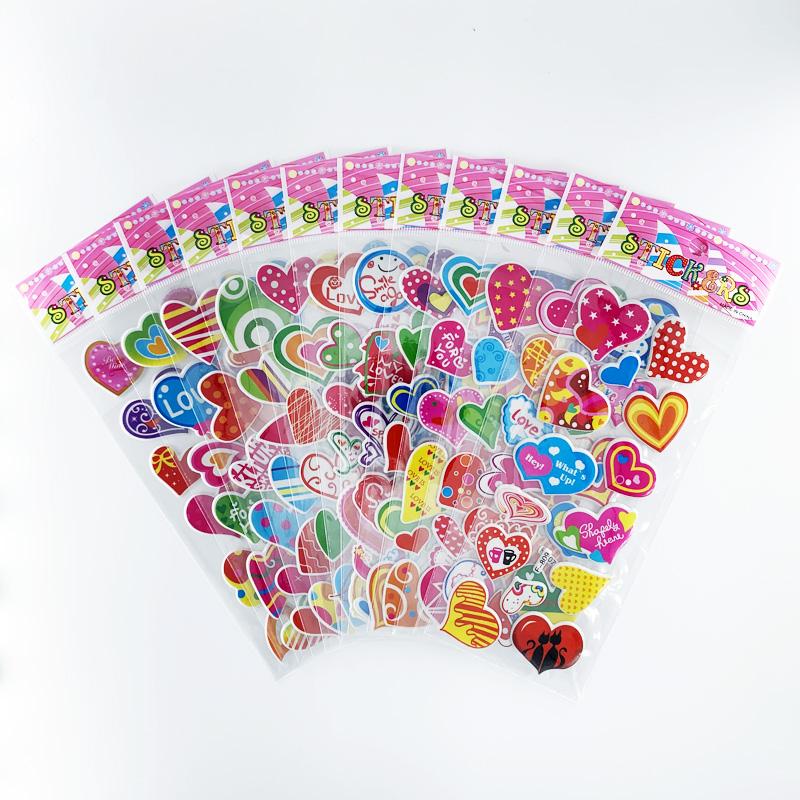 12 Sheetsset Marine Fish Pattern Kids 3D Cartoon Stickers Bubble Pvc Scrapbooking Sticker For Children Boys Girls Cute Gift