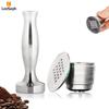Stainless Steel Coffee Capsules Cup and Coffee Tamper Set with Spoon Brush, for Home Cafe Restaurant Bar, Coffee Accessories