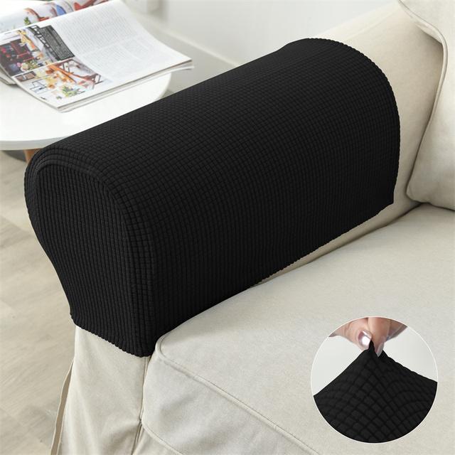 2 шт./компл., чехол на подлокотник для дивана, эластичный флисовый чехол для дивана, кресло, защита для рук, эластичный нескользящий съемный чехол для подлокотников