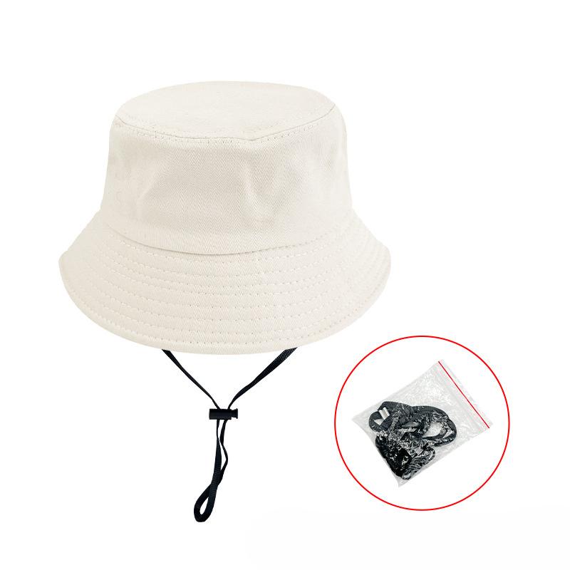 Children's Fisherman Hat Solid Color Light Plate Parent Child Basin Hat European and American Men and Women Adjustable Pure Cotton Children's Hat