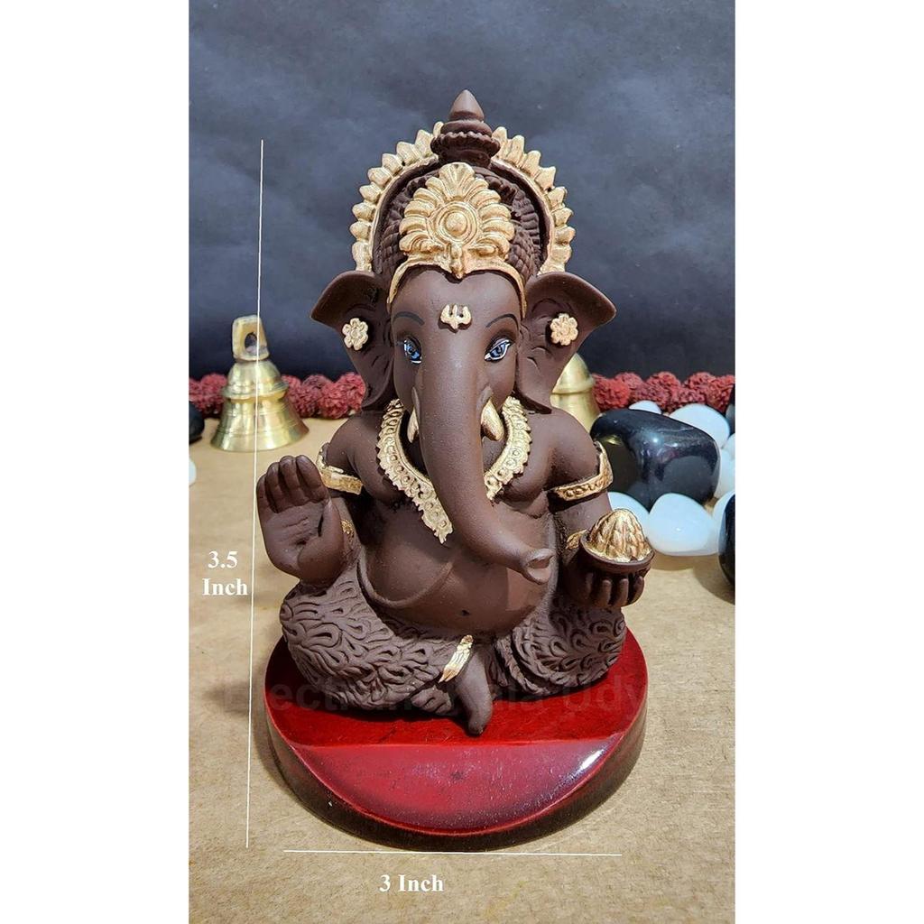 The Divine Aura of Ganesha Idol On MDF Base for Car Dashboard, Office Desk, and Festive Gifting