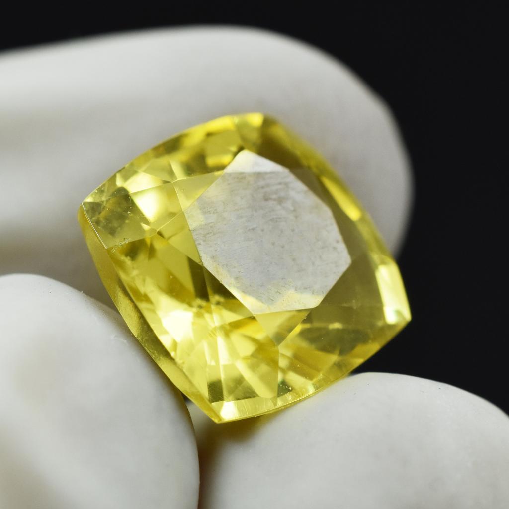 Natural Yellow Sapphire Square Cushion Cut 10.45 Ct Loose Gemstone