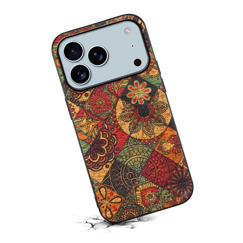 Для iPhone 17 Pro Max Роскошный Цветочный Рисунок Кожаный Задний Чехол-Бампер для iPhone 17 17Air 17 Pro Max Ударопрочный Coque