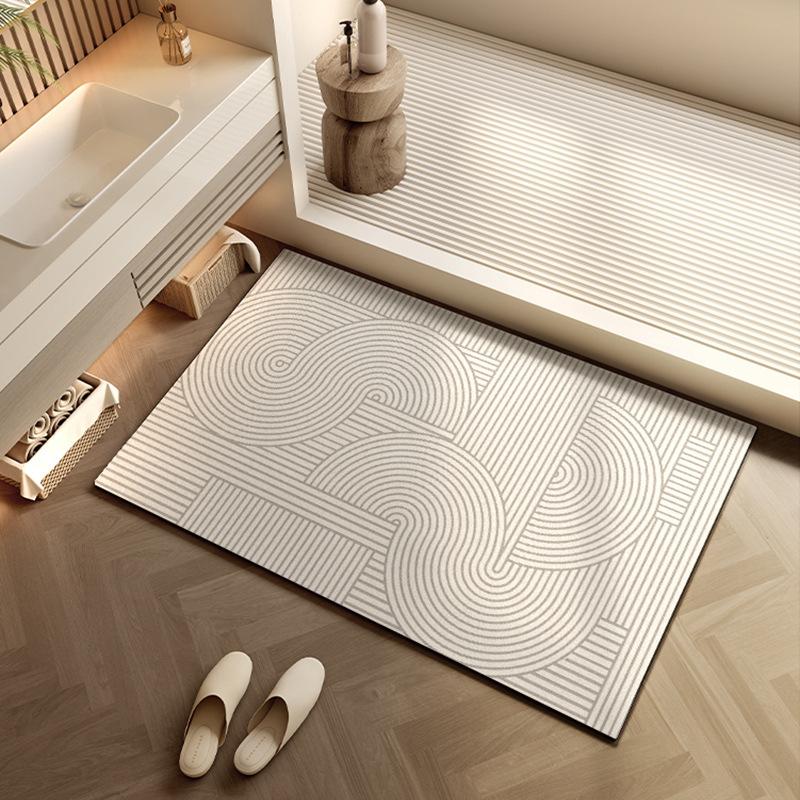 Впитывающие коврики для пола из диатомовой грязи для ванной комнаты Простые быстросохнущие противоскользящие коврики для входа в ванную Износостойкие и простые в уходе коврики для дома