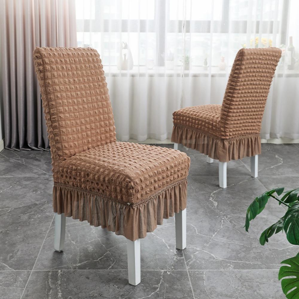 1PC Seersucker Chair Cover Elastic Stretch Chair Slipcover Kitchen Hotel Wedding Banquet