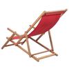 Folding Beach Chair Fabric and Solid Wood Red