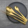4pcs/set Gold Cutlery Set 18/10 Stainless Steel Dinnerware Set Knives Fork Spoon Dinner Set Home Kitchen Flatware Tableware Set