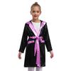 Kids Boys Boxing Robe Thai Kickboxing Costume Long Sleeve Open Front Hoodie Cloak with Belt Workout Sports Fitness Joggers