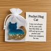 Pocket Hug Animal with Positive Card Emotional Support Resin Animal Token Mini Dachshund Turtle Owl Cat Corgi Bulldog Statue
