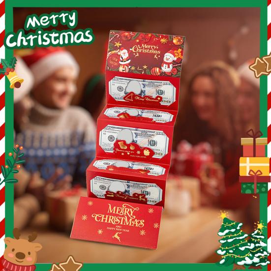 Рождественские конверты для денежных подарков с 6 отделениями, держатель для денег сделай сам и