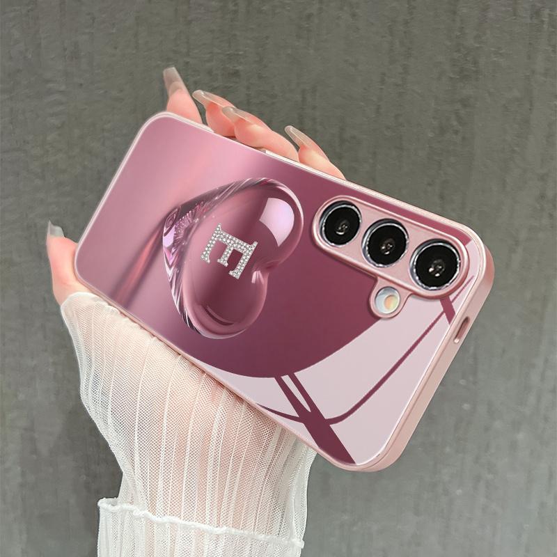 Модный чехол для телефона с узором из розовых сердечек и буквы E для Galaxy FE S22 S23 S23 Ultra S24 S24 FE S24 Ultra S25 S25 Ultra S25 Plus