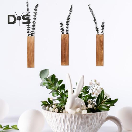 Деревянная настенная ваза для фермерского дома, настенный декор, держатель для растений, стебли эвкалипта, цветы