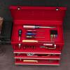 Lockable Metal Tool Box 3 Drawer Tool Chest With Latches Handle Ball Bearing Runners Red
