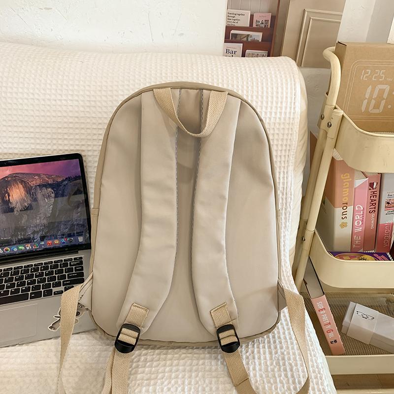 Женская школьная сумка, однотонный рюкзак большой вместимости, легкий дорожный рюкзак