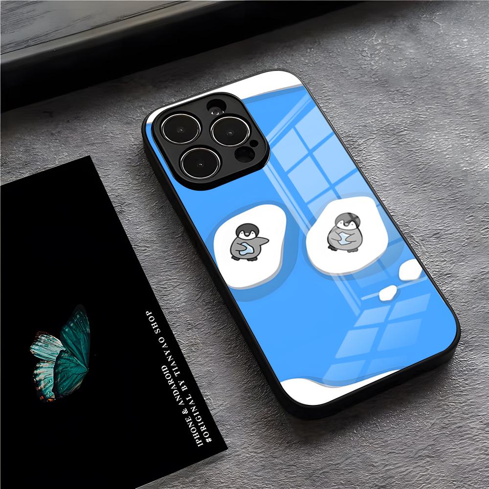 Чехол для телефона P-Pingu Пингвин для iPhone 17 Pro Max 15 Pro 16 14 Plus 12 13 Mini 11 Pro Ударопрочная стеклянная крышка