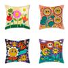 Наволочка с мультяшным принтом подсолнечника для дома, детской комнаты, офиса, сиденья для гостиной, дивана, наволочка 45x45 см, наволочка из персиковой кожи