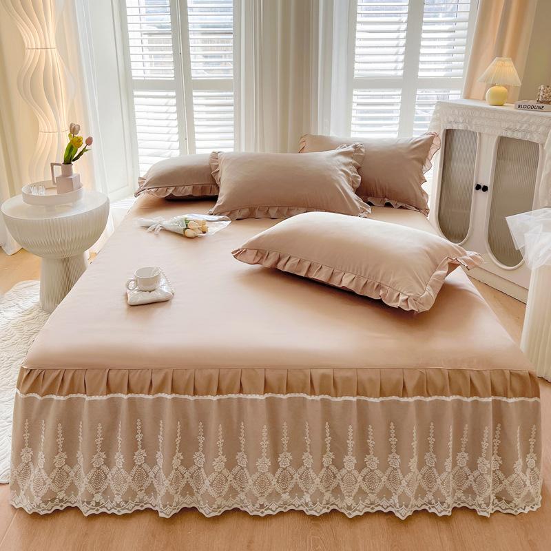 Весна и лето, кружевная юбка-кровать, одинарный кружевной матрас принцессы с начесом, нескользящий защитный чехол, покрывало, подарок
