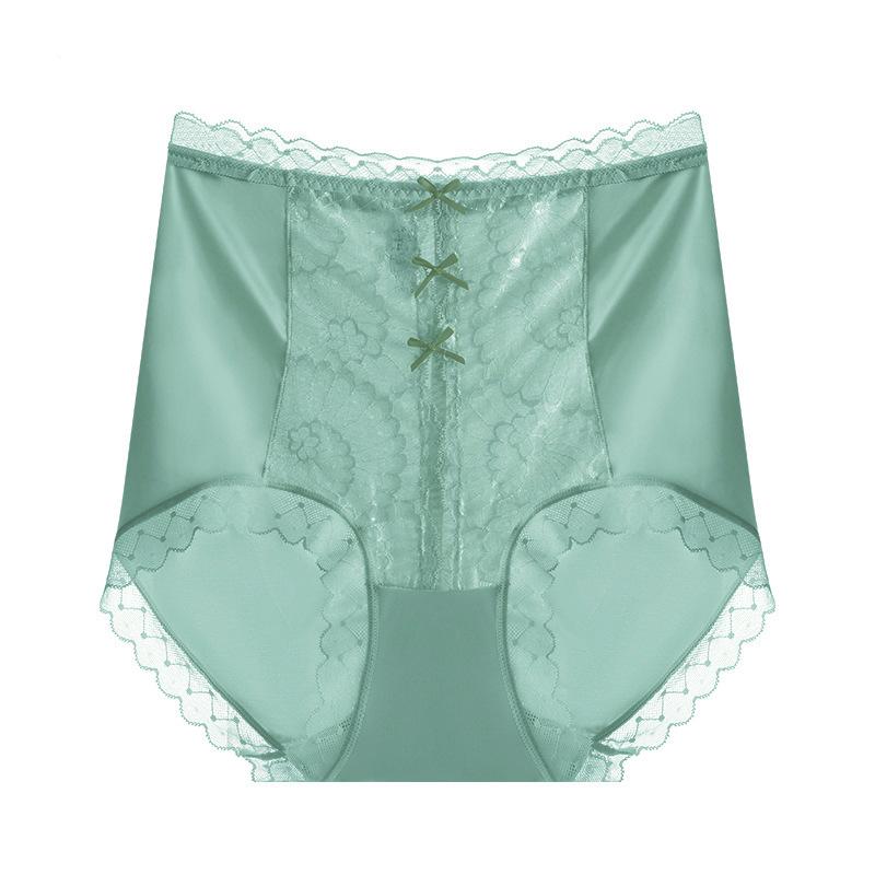 Женское нижнее белье с высокой талией, утягивающие ягодицы, легкие роскошные атласные трусы, бесшовные трусики из ледяного шелка Mulberry Silk Crotches