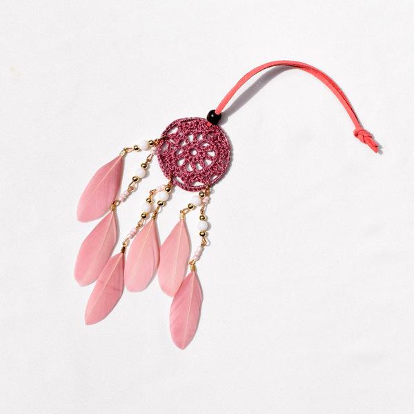 Wind Chime Feather Dream Catcher Pendant - Handcrafted Ornament for Home & Car Decor M291