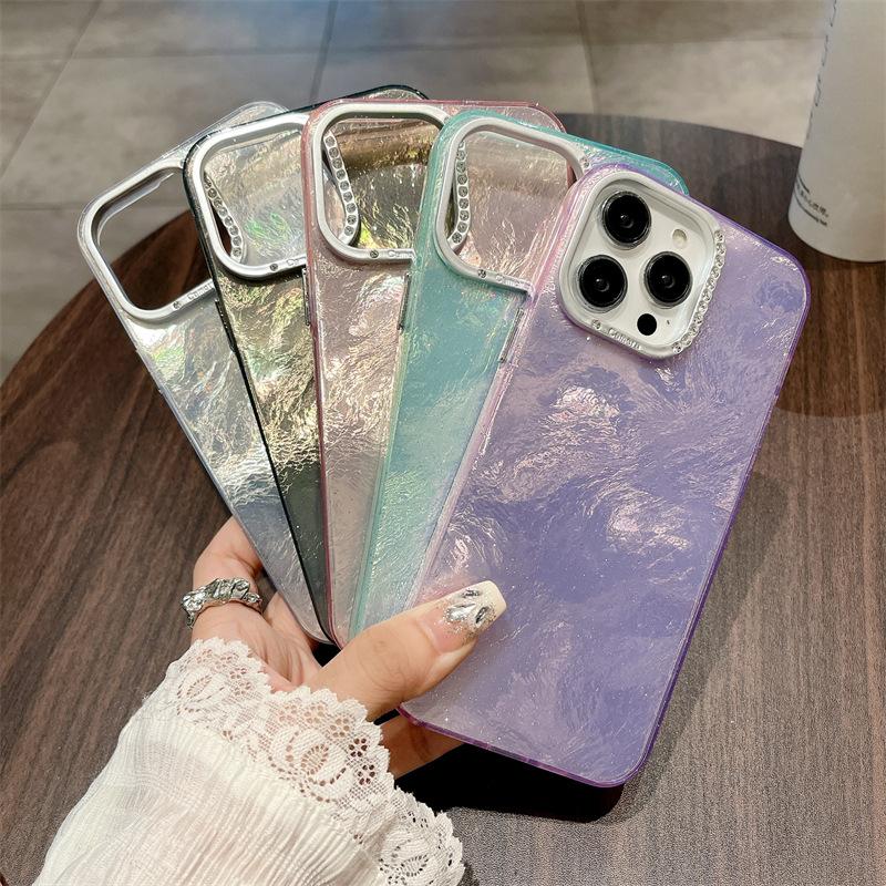 Iceberg Tinfoil Pattern для мобильного телефона Apple 15 Интернет-знаменитость IPhone14 Shell Flash Diamond Lens 13Promax Hard Shell Tide