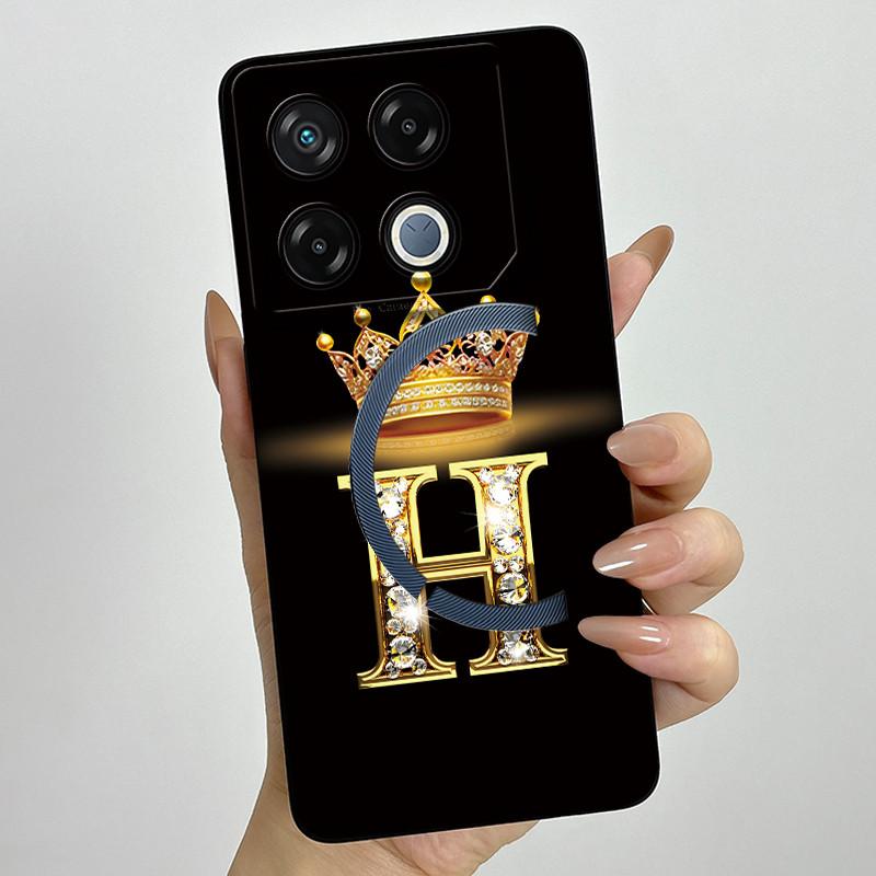 Для Infinix GT 20 Pro Чехол Роскошная Корона Буква Мягкий Силикон Задняя Крышка Для Infinix GT20 Pro GT20Pro Чехол Infinix X6871 Чехлы
