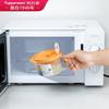 460ml Microwaveable Crystal Soup Bowl Portable Lunch Box for Students and Office Workers Camping Picnic Single Orange