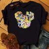 Kawaii Clothes Disney Princess Women T Shirt Tops Harajuku Cartoon Graphic Ladies Tees Cute T-shirt Female T Shirts