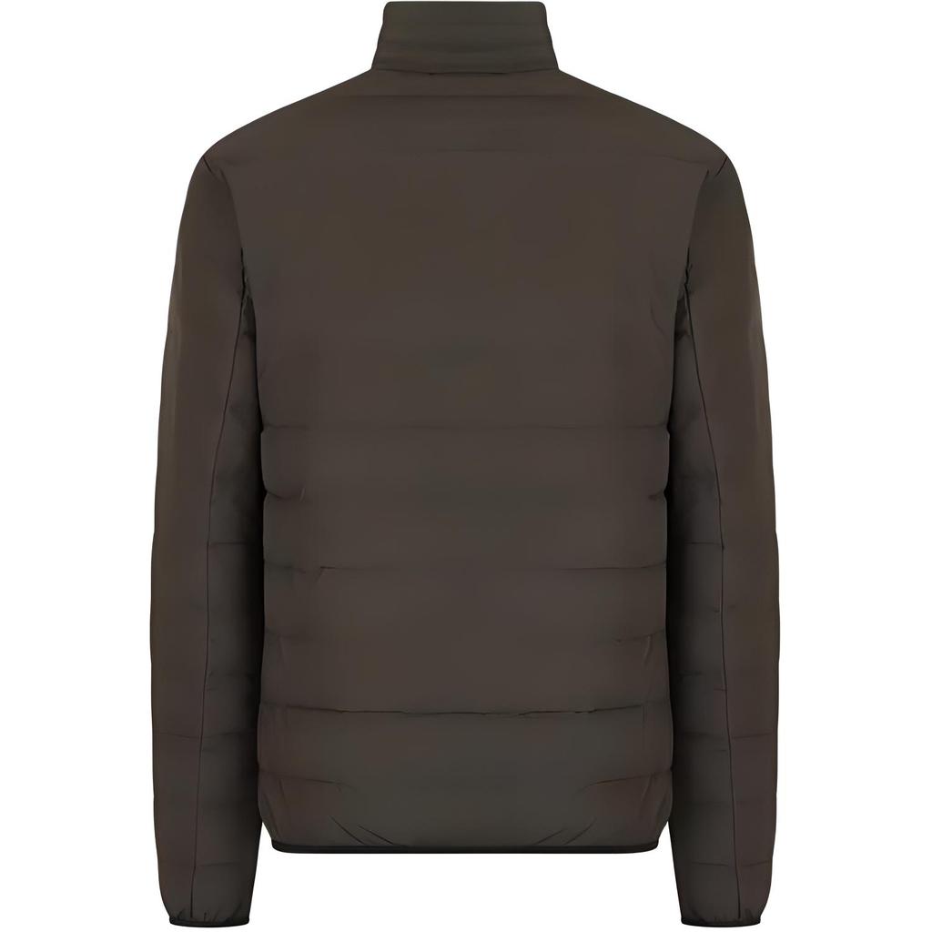 Emporio Armani EA7 Куртка пуховая мужская с воротником-стойкой и логотипом, с длинным рукавом, верхняя одежда, коричневая 8NPB06-PNE1Z-1866