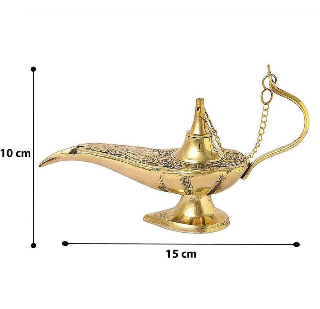 Brass Aladdin Chirag Lamp Vintage Look Golden Handmade Showpiece Item Home Decor Gift.