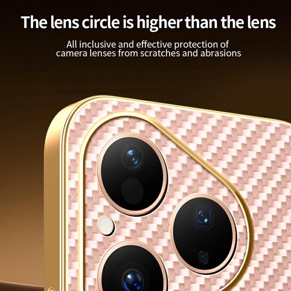 For Huawei Pura 80 Phone Case Carbon Fiber Textured Electroplated TPU Back Cover