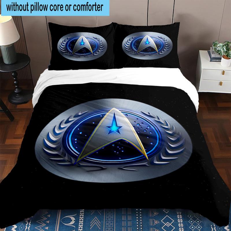 Starship Emblem 3pcs Bedding,Including 1pc Duvet Cover And 2pcs Pillowcases Perfect for Christmas,Ideal for Bedroom, Dormitory