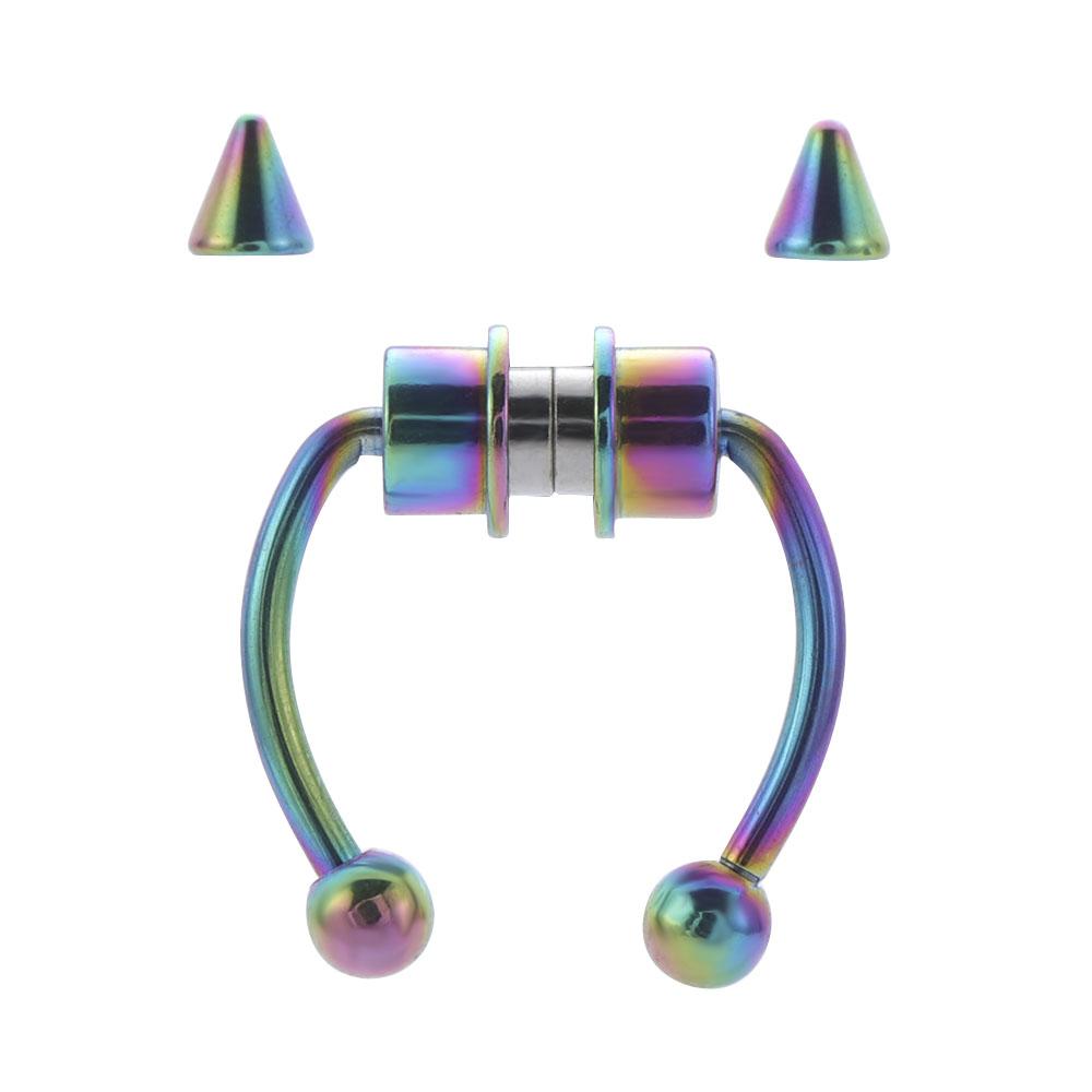 1 шт. U-образное кольцо для носа, обруч, перегородка, рок, магнит из нержавеющей стали, пирсинг носа, пирсинг в стиле панк, украшения для тела