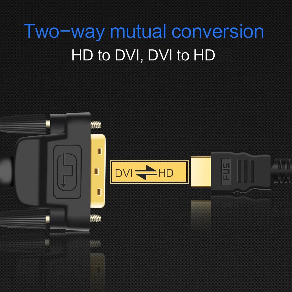 Совместимый с HDMI-DVI-кабель, штекер 24 1 DVI-D, позолоченный адаптер 1080P для HDTV DVD-проектора PlayStation 4 PS4/3 TV BOX