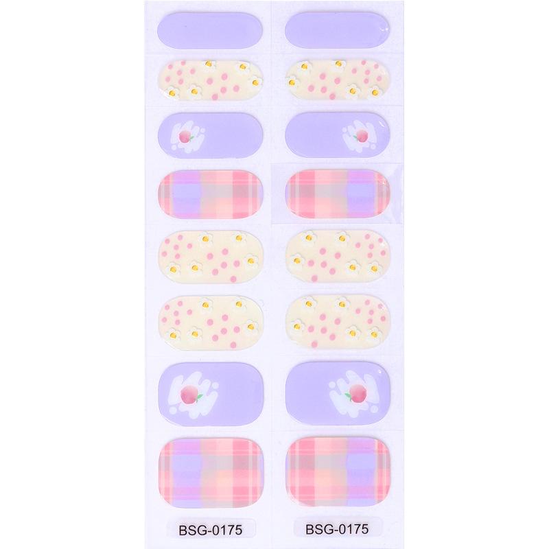 Наклейка для ногтей с рисунком 5D Полуотвержденная гелевая наклейка для ногтей декоративная Бронзовая