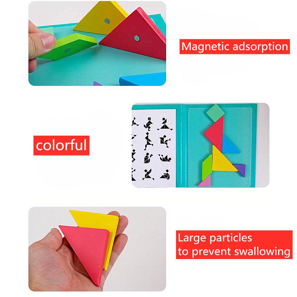Магнитная головоломка 3D головоломка Танграм игры деревянная обучающая игрушка Монтессори обучающая для детей девочек Детский подарок